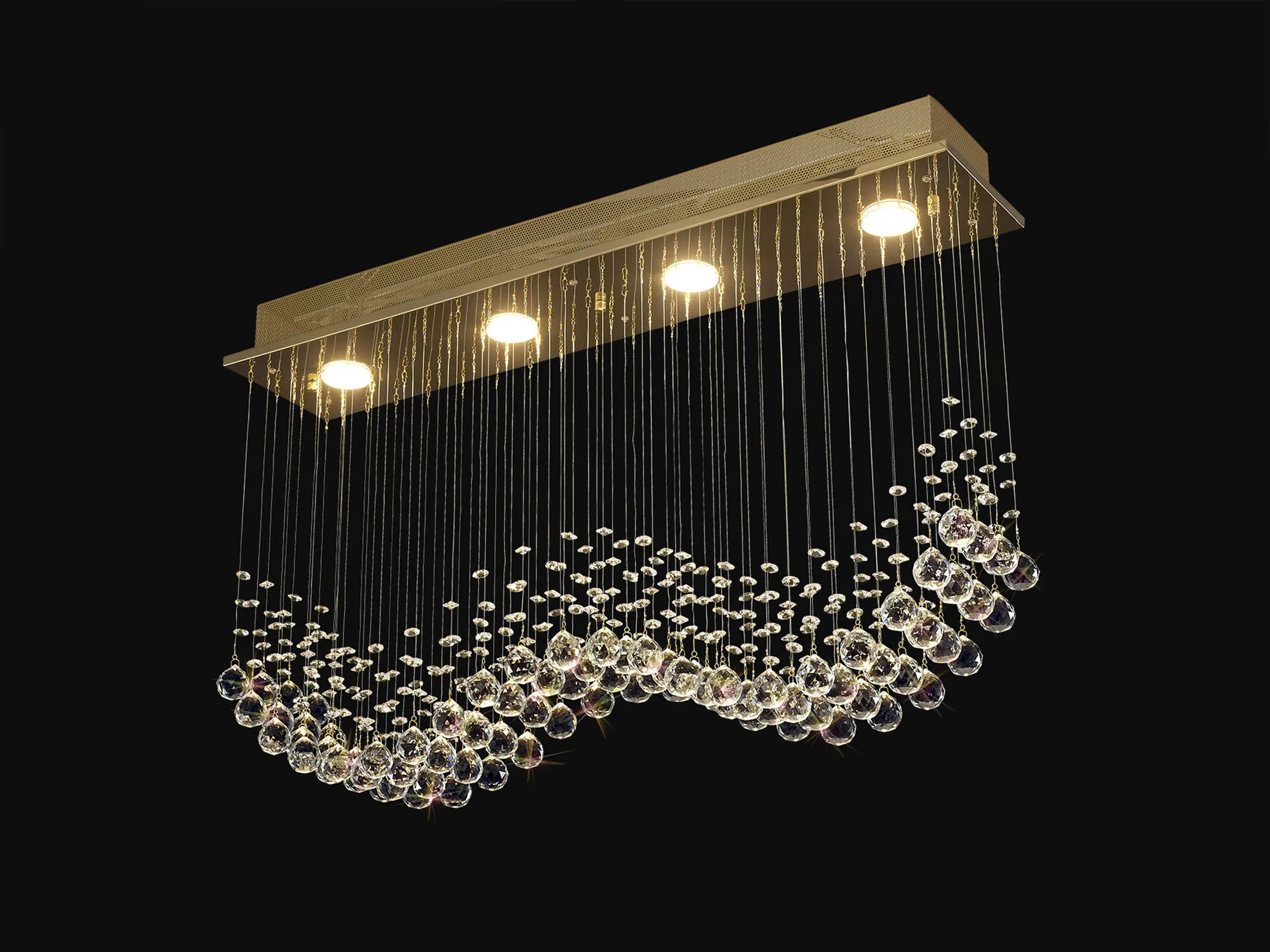 Colorado Crystal Ceiling Lights Diyas Linear Crystal Fittings